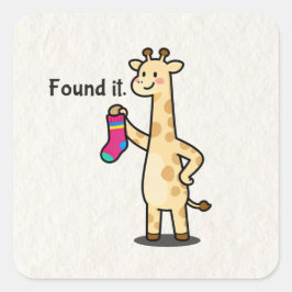 Lustige süße Giraffe Ästhetik Quadratischer Aufkleber
