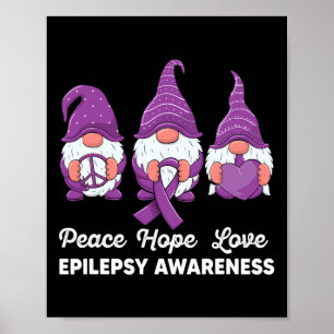 Lustige süße Gnome Frieden Hoffnung Liebe Epilepsi Poster