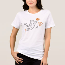 Lustige süße Hoops-Katze Tri-Blend Shirt