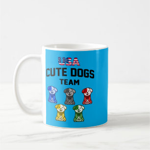 Lustige süße Hunde Usa Welpen Team Kaffeetasse