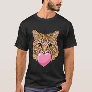 Lustige Süße Katze Herz Kaugummi Kätzchen Liebe Ge T-Shirt