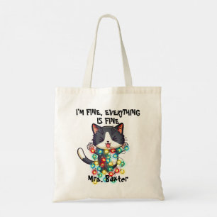Lustige Süße Katze Ich Bin Fein Unordnung Lichter  Tragetasche