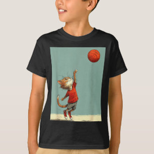 Lustige süße Katze Sport lustiger Basketball T-Shirt
