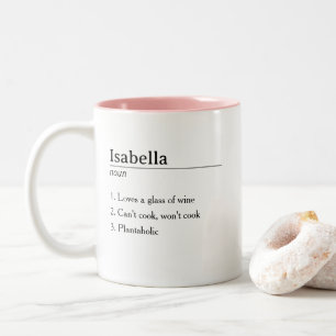 Lustige süße personalisierte Namensdefinition Zweifarbige Tasse