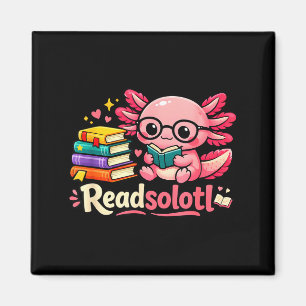 Lustige süße Readsolotl-Bücher Axolotl-Liebhaber B Magnet