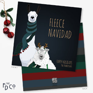 Lustige süße schicke eigenartige „Fleece Navidad“  Feiertagskarte