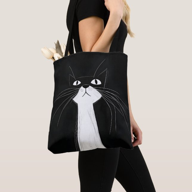 Lustige süße schwarze Katze Tasche (Von Nahem)