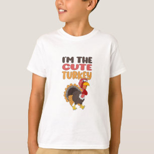 Lustige süße Truthahn-Familie passend zum Erntedan T-Shirt