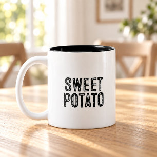 Lustige Süßkartoffel-Sprüche für Kaffeeliebhaber Zweifarbige Tasse