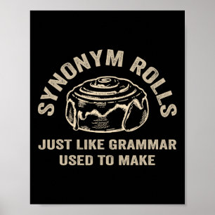 Lustige Synonym Rolls Scherz Zimtschnecken Grammat Poster