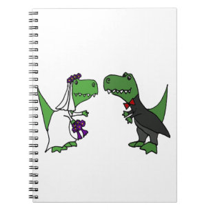 Lustige T-rex Dinosaurier-Braut-und Notizblock