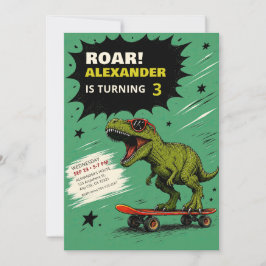 Lustige T-Rex-Dinosaurier-Geburtstags-Einladung Einladung