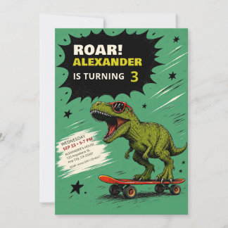 Lustige T-Rex-Dinosaurier-Geburtstags-Einladung Einladung