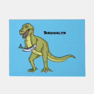 Lustige T-Rex-Dinosaurier-Illustration Fußmatte