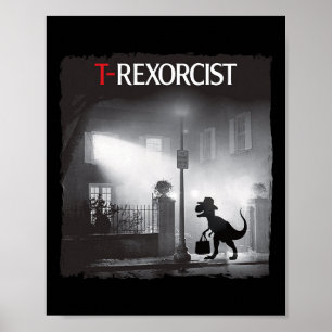 Lustige T-Rex-Horror-Parodie Dinosaurier Halloween Poster