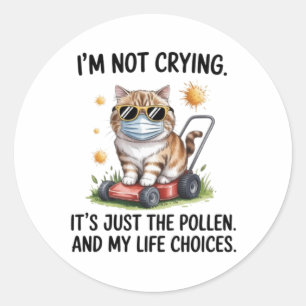 Lustige Tabby-Katze-Allergie-Aufkleber - Pollen &  Runder Aufkleber
