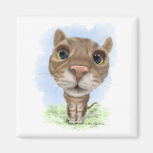 Lustige Tabby-Katze Cartoon Magnet