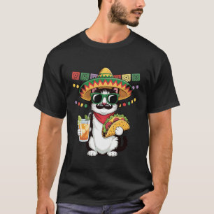 Lustige Taco Katze Cinco De Mayo Party Humor Katze T-Shirt
