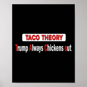 Lustige Taco-Theorie schlägt Immer Hühnchen-Aus-Ta Poster