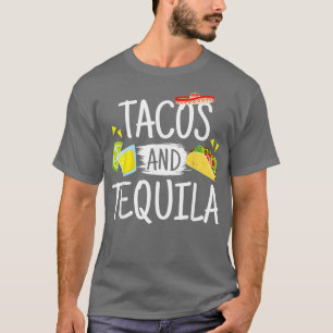 Lustige Tacos und Tequila Mexikanischer Sombrero T-Shirt