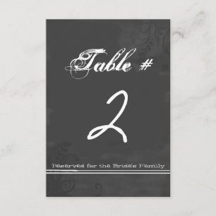 Lustige Tafelnummer-Hochzeitstischkarte im Kreidet Einladung