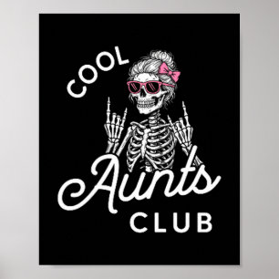 Lustige Tante Club Lustiger Skelett Familie Kinder Poster
