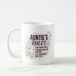 Lustige Tante Regeln Florale Wasserfarbe Familienz Kaffeetasse