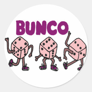 Lustige tanzende Bunco Würfel Runder Aufkleber