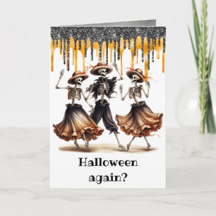 Lustige tanzende Skelette Halloween Karte