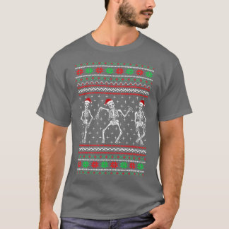 Lustige tanzende Skelette hässlicher Weihnachtspul T-Shirt