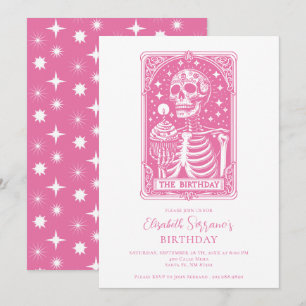 Lustige Tarot-Pink-Geburtstagsfeier Einladung