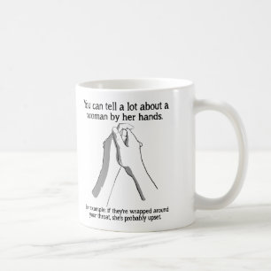 Lustige Tasse Frauenhände