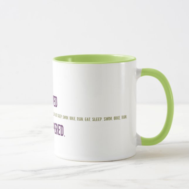 Lustige Tasse für Triathlete - rasiert und (Rechts)