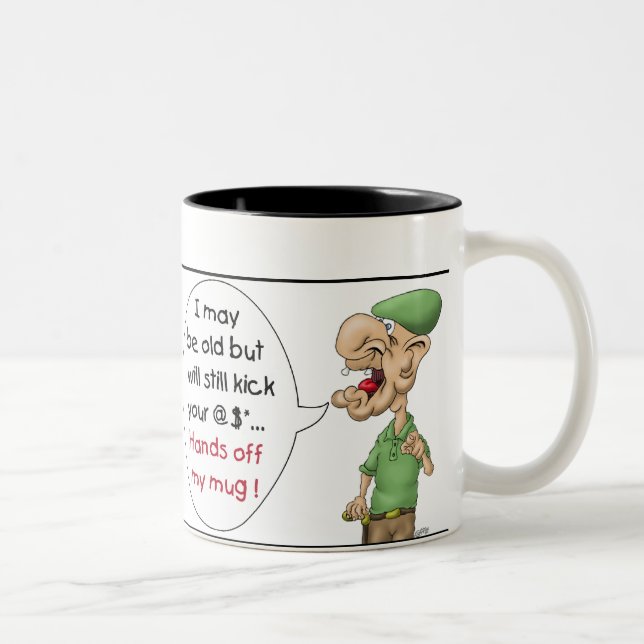 Lustige Tassen: Behalten Sie Hände weg von meiner Zweifarbige Tasse (Rechts)