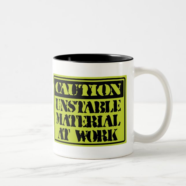 Lustige Tassen: Vorsicht-instabile Materialien bei Zweifarbige Tasse (Rechts)
