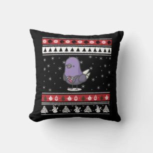 Lustige Taube hässliches Weihnachten Kissen