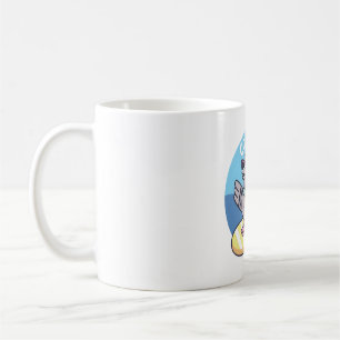 Lustige Taube surft auf Surfboard Coo Sommer Kaffeetasse
