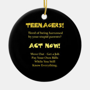 Lustige Teenager handeln jetzt Witze Keramik Ornament