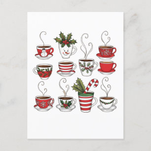 Lustige Teetassen Weihnachtszeit  Postkarte