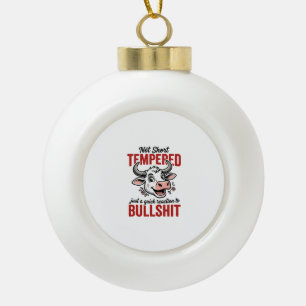 Lustige Temperamentierte Kuh Vintage Keramik Kugel-Ornament