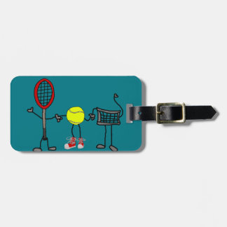 Lustige Tennis-Charakter-Cartoon-Kunst Gepäckanhänger