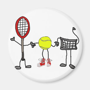 Lustige Tennis-Charakter-Cartoon-Kunst Magnet