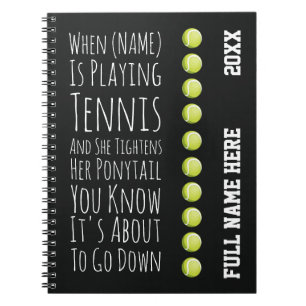 Lustige Tennis-Geschenke für Mädchen, Spielerinnen Notizblock