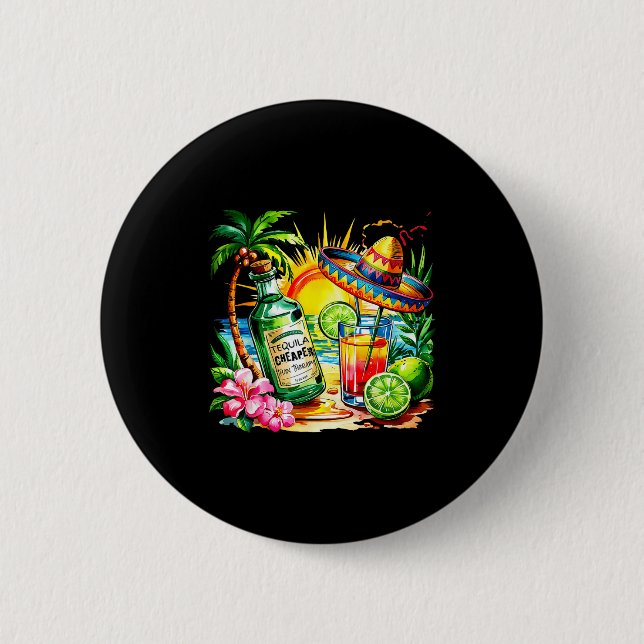 Lustige Tequila-Trink Cinco De Mayo Mexican Party Button (Vorderseite)