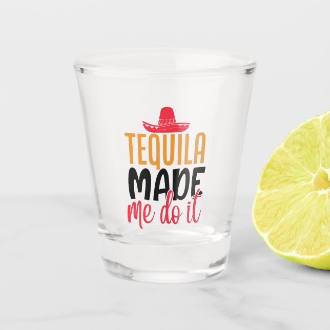 lustige Tequilwortkunst Schnapsglas (Vorderseite)