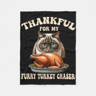 Lustige Thanksgiving-Katze Truthahn passende Famil Fleecedecke