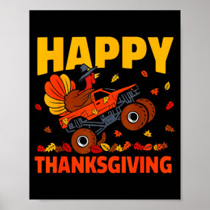 Lustige Thanksgiving-Monster-Truck-Puten-Fahrt Her Poster