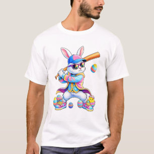 Lustige Tie Dye Kaninchen Baseball Ostern Hase Män T-Shirt