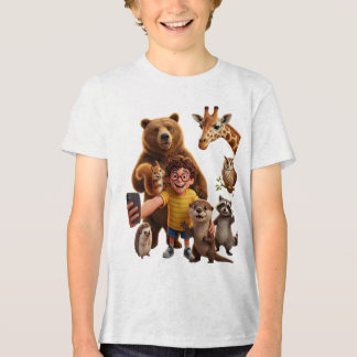 Lustige Tier-Selfie-Squad-Cartoon-Design Tri-Blend Shirt