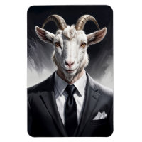 Lustige Tierchef-Surreal-Goat-Figur im Anzug